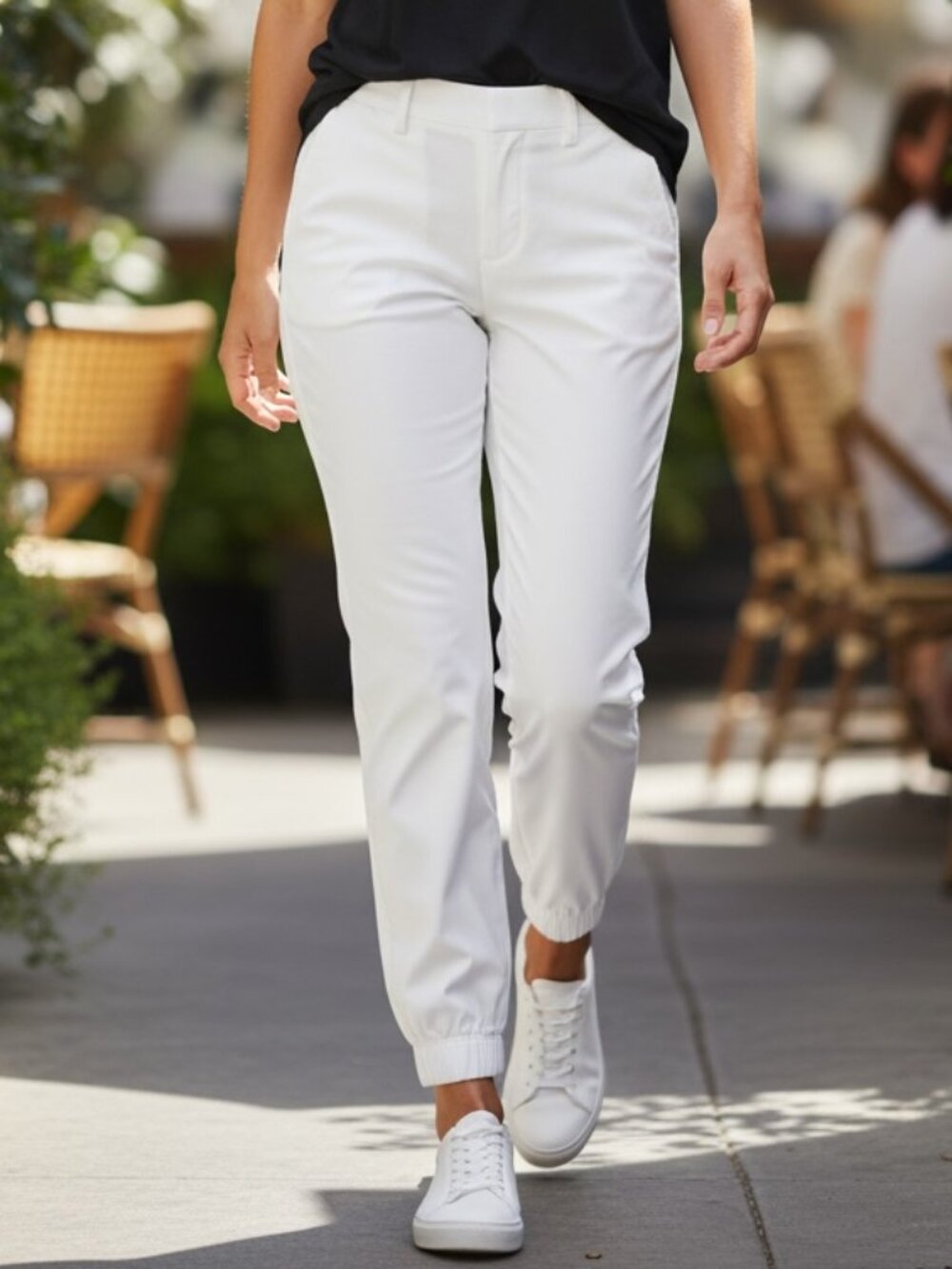 Talbots Tapered Twill Jogger Pants Sz‎ XS White Cotton Blend #287D